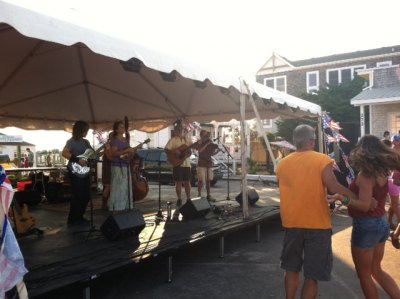 Molasses Creek, with special guest Kim France, provided the tunes for the traditional Ocracoke square dance.